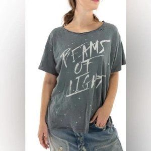 Magnolia Pearl Beams Of Light T Shirt One Size OS Oversized Gray EUC